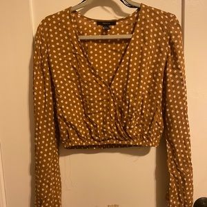 Forever 21 mustard polka dot top